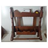 Vtg. Wooden Towel Bar with Letter Holder
