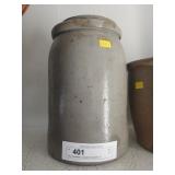Vtg. Stoneware Covered Crock with Lid