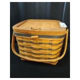 Covered Longaberger Basket with Handles