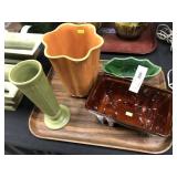 4 pieces of Glazed Art Pottery