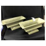 2 Matching Art Pottery Rectangular Vases