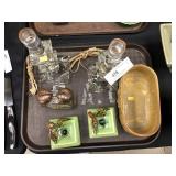 Pair of Clear Glass Bedroom Lamps