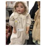 Bisque Head Doll in White Gown