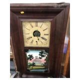 Vtg. Reverse Painted Mantel Clock
