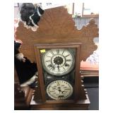 Vtg. Kitchen Double Dial Calendar Clock