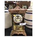 Ornate Brass and Copper Mantel Clock