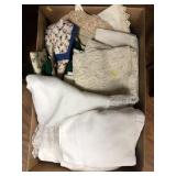 Box of Tablecloths, Hot Pads, and Towels
