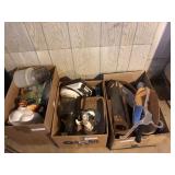 3 Boxes Tools, Housewares, etc.