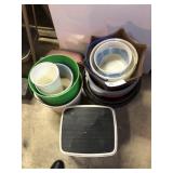 Plastic Buckets and Stool