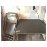 4 Folding Chairs and Card Table