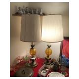 Pair of Matching Art Glass Table Lamps