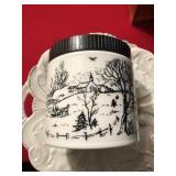 Tea Canister and Decorative German Plate