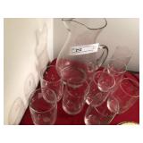 9-Piece Etched Glass Water Pitcher Set