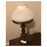 Table Lamp with Hobnail Globe
