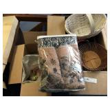 Box Lot Household Wares, Vintage Curlers, etc.