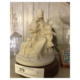 Jesus Figurine with Base, Glassware, etc.