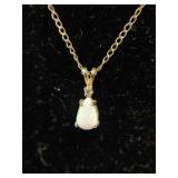 10K Opal & Diamond Pendant