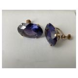 Antique Large 14K Sapphire Earrings