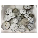 22 Pocket Watch Works, Dials, etc.