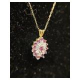 10K Ruby Pendant & Chain