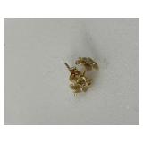 14K Diamond Flower Earrings
