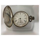 Large Mens Illinois Gin Silver Pocket Watch