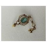 10K Victorian Lavalier w/ Blue Zircon