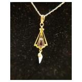 10K Victorian Lavalier & Chain