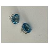Lg. 14K blue Topaz Earrings