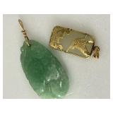 2 -14K & Jade Pendants