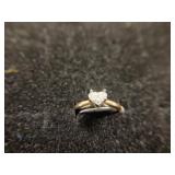 14K Heart Shaped Diamond Solitaire Ring