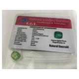 5.35 ct Emerald Natural GGL Cert.