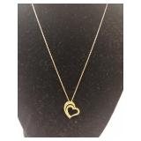 14K Diamond Heart Pendant