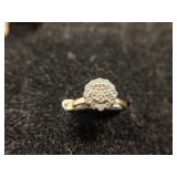 Vtg. 10K Diamond Cluster Ring