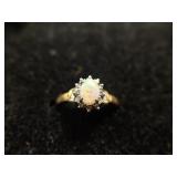 14K Opal & Diamond Ring