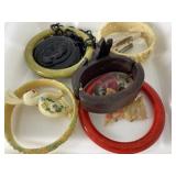 10 Pc. Bakelite & Celluloid Jewelry, etc.