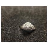 14K Filigree Diamond Ring