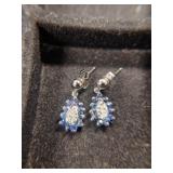 14K Diamond & Sapphire Earrings