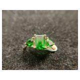 10K Green Tourmaline Ring
