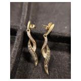 10K Diamond Dangle Earrings
