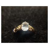 14K Aquamarine & Diamond Ring
