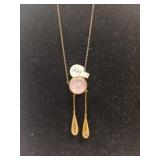 Victorian 14K Rose Quartz Necklace
