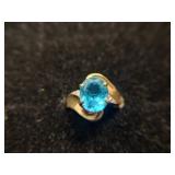 10K Blue Topaz Ring