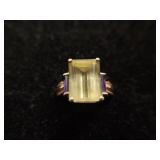 14K Yellow & Purple Gemstone Ring