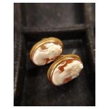 14K Cameo Earrings