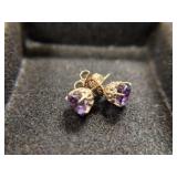 14K Purple Sapphire Earrings