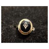 10K Onyx & Diamond Ring