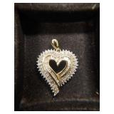 10K Diamond Heart Pendant