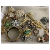 25 Pc. Modern Rhinestone Costume Jewelry.