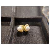 14K Pearl Earrings & Diamonds
